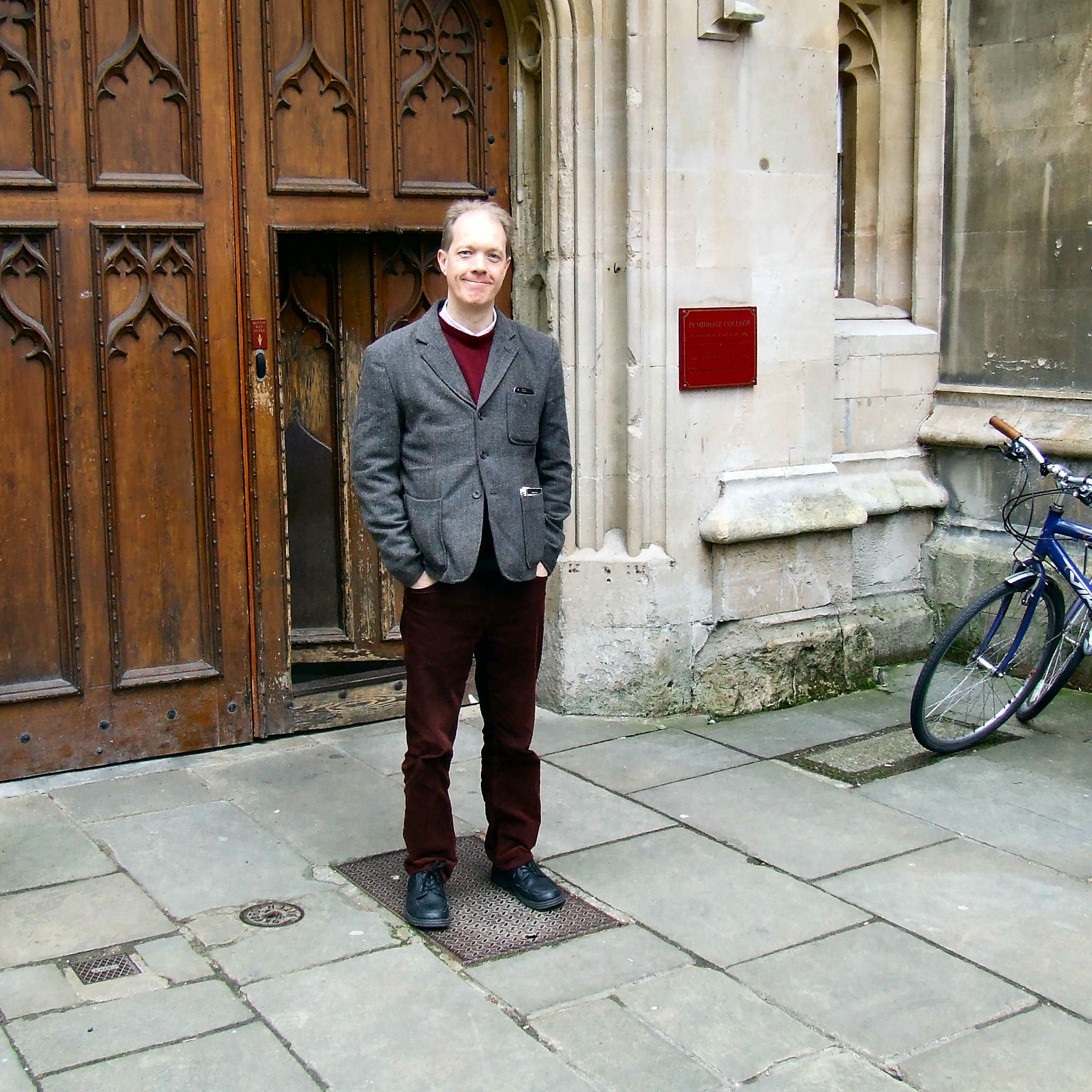 Professor Adam Roberts outside Pembroke College, Oxford