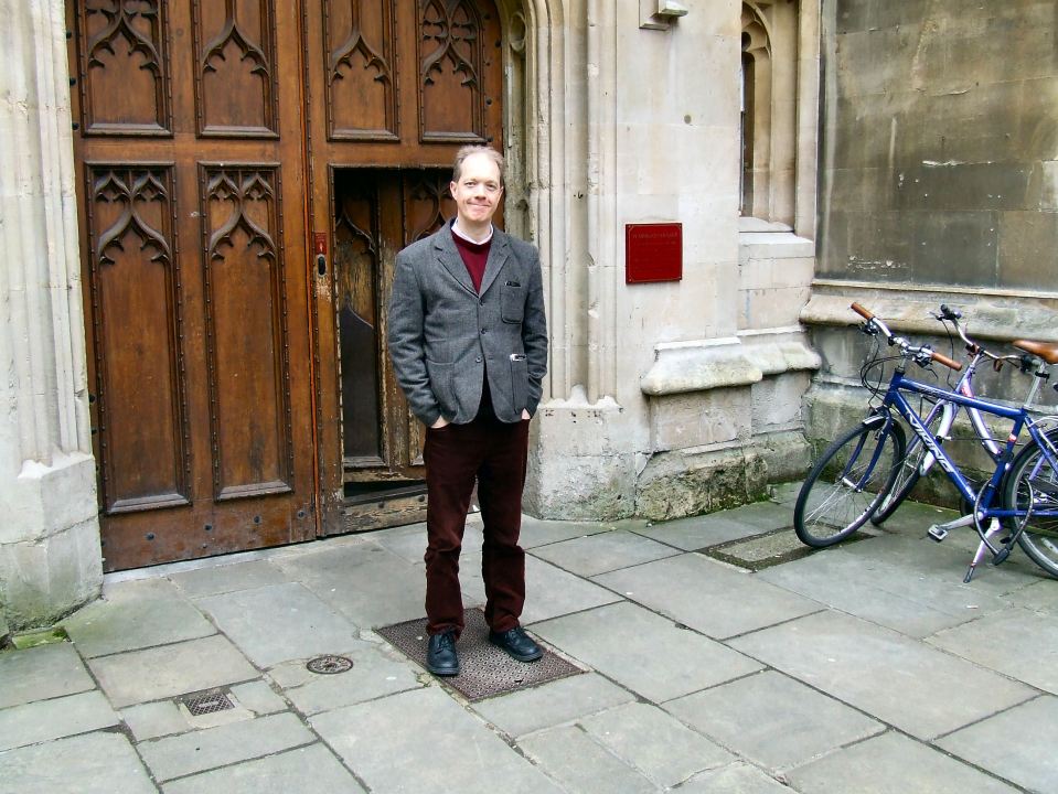 Professor Adam Roberts outside Pembroke College, Oxford